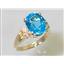 10K, 14K or 18K Gold Ladies Ring, Swiss Blue Topaz, R123
