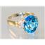 10K, 14K or 18K Gold Ladies Ring, Swiss Blue Topaz, R123