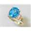 10K, 14K or 18K Gold Ladies Ring, Swiss Blue Topaz, R123