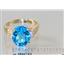 10K, 14K or 18K Gold Ladies Ring, Swiss Blue Topaz, R123