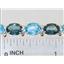 SB002, London & Swiss Blue Topaz SS Bracelet