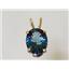 P002, Quantum Cut London Blue Topaz 14k Pendant