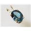 P002, Quantum Cut London Blue Topaz 14k Pendant