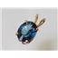 P002, Quantum Cut London Blue Topaz 14k Pendant