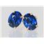 14k Gold Post Earrings, Created Blue Sapphire, E002