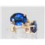 14k Gold Post Earrings, Created Blue Sapphire, E002