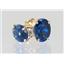 14k Gold Post Earrings, Created Blue Sapphire, E002