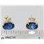 14k Gold Post Earrings, Created Blue Sapphire, E002