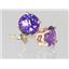 14k Gold Post Earrings, Amethyst, E012