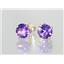 14k Gold Post Earrings, Amethyst, E012