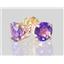 14k Gold Post Earrings, Amethyst, E012