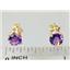 14k Gold Post Earrings, Amethyst, E012