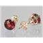 14k Gold Post Earrings, Mozambique Garnet, E012