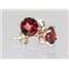 14k Gold Post Earrings, Mozambique Garnet, E012