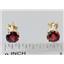 14k Gold Post Earrings, Mozambique Garnet, E012