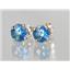 14k Gold Post Earrings, Neptune Garden Topaz, E012