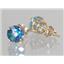 14k Gold Post Earrings, Neptune Garden Topaz, E012