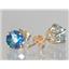 14k Gold Post Earrings, Neptune Garden Topaz, E012
