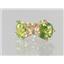 14k Gold Post Earrings, Peridot, E012