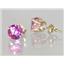 14k Gold Post Earrings, Pure Pink Topaz, E012
