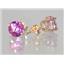 14k Gold Post Earrings, Pure Pink Topaz, E012