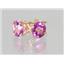 14k Gold Post Earrings, Pure Pink Topaz, E012