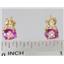 14k Gold Post Earrings, Pure Pink Topaz, E012