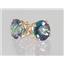 14k Gold Post Earrings, Mystic Fire Topaz, E112