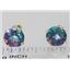 14k Gold Post Earrings, Mystic Fire Topaz, E112