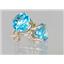 14k Gold Post Earrings, Swiss Blue Topaz, E112
