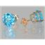 14k Gold Post Earrings, Swiss Blue Topaz, E112
