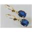 14k Gold Leverback Earrings, Created Blue Sapphire, E107