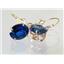 14k Gold Leverback Earrings, Created Blue Sapphire, E107