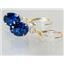 14k Gold Leverback Earrings, Created Blue Sapphire, E107