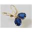 14k Gold Leverback Earrings, Created Blue Sapphire, E107