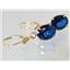 14k Gold Leverback Earrings, Created Blue Sapphire, E107