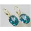 14k Gold Leverback Earrings, Neptune Garden Topaz, E407