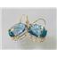 14k Gold Leverback Earrings, Neptune Garden Topaz, E407