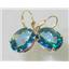 14k Gold Leverback Earrings, Neptune Garden Topaz, E407