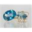 14k Gold Leverback Earrings, Neptune Garden Topaz, E407