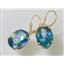 14k Gold Leverback Earrings, Neptune Garden Topaz, E407