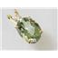 P018, Green Amethyst 14k Gold Pendant