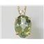 P018, Green Amethyst 14k Gold Pendant