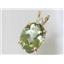 P018, Green Amethyst 14k Gold Pendant
