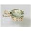 P018, Green Amethyst 14k Gold Pendant