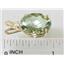 P018, Green Amethyst 14k Gold Pendant