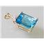P042, Swiss Blue Topaz 14k Gold Pendant