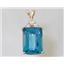 P042, Swiss Blue Topaz 14k Gold Pendant