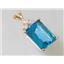 P042, Swiss Blue Topaz 14k Gold Pendant