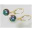 14k Gold Leverback Earrings, Mystic Fire Topaz, E111